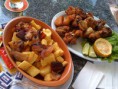 Frango a passarinho com mandioca